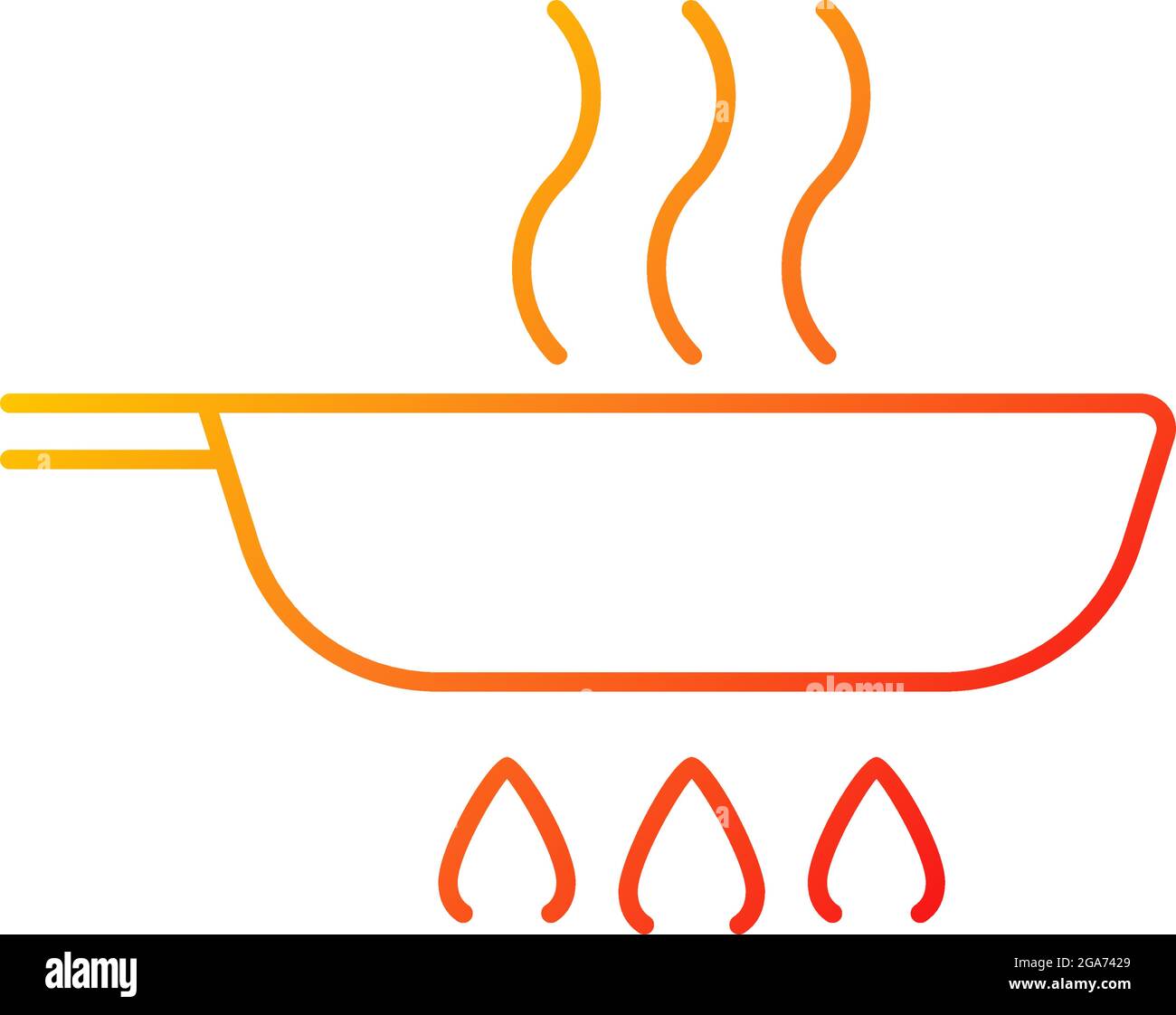 Fry pan gradient linear vector icon Stock Vector