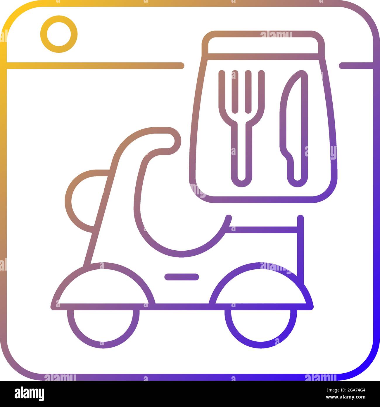 Food delivery service gradient linear vector icon Stock Vector Image ...