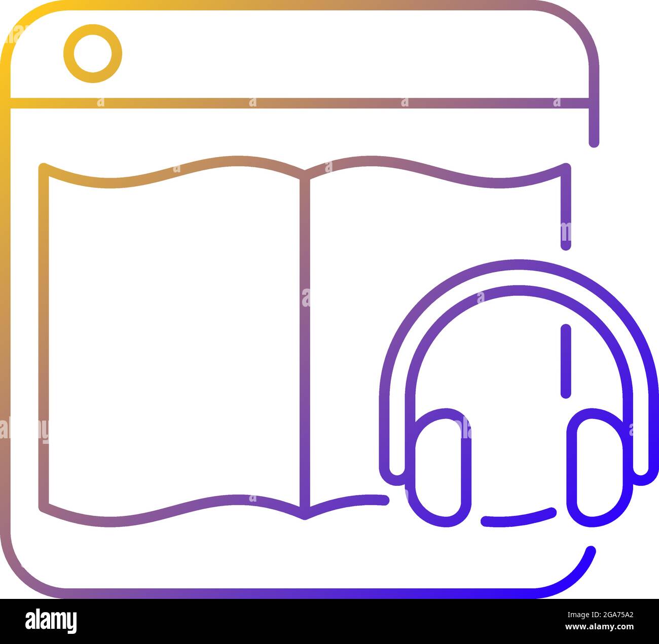 Audiobook online platforms gradient linear vector icon Stock Vector
