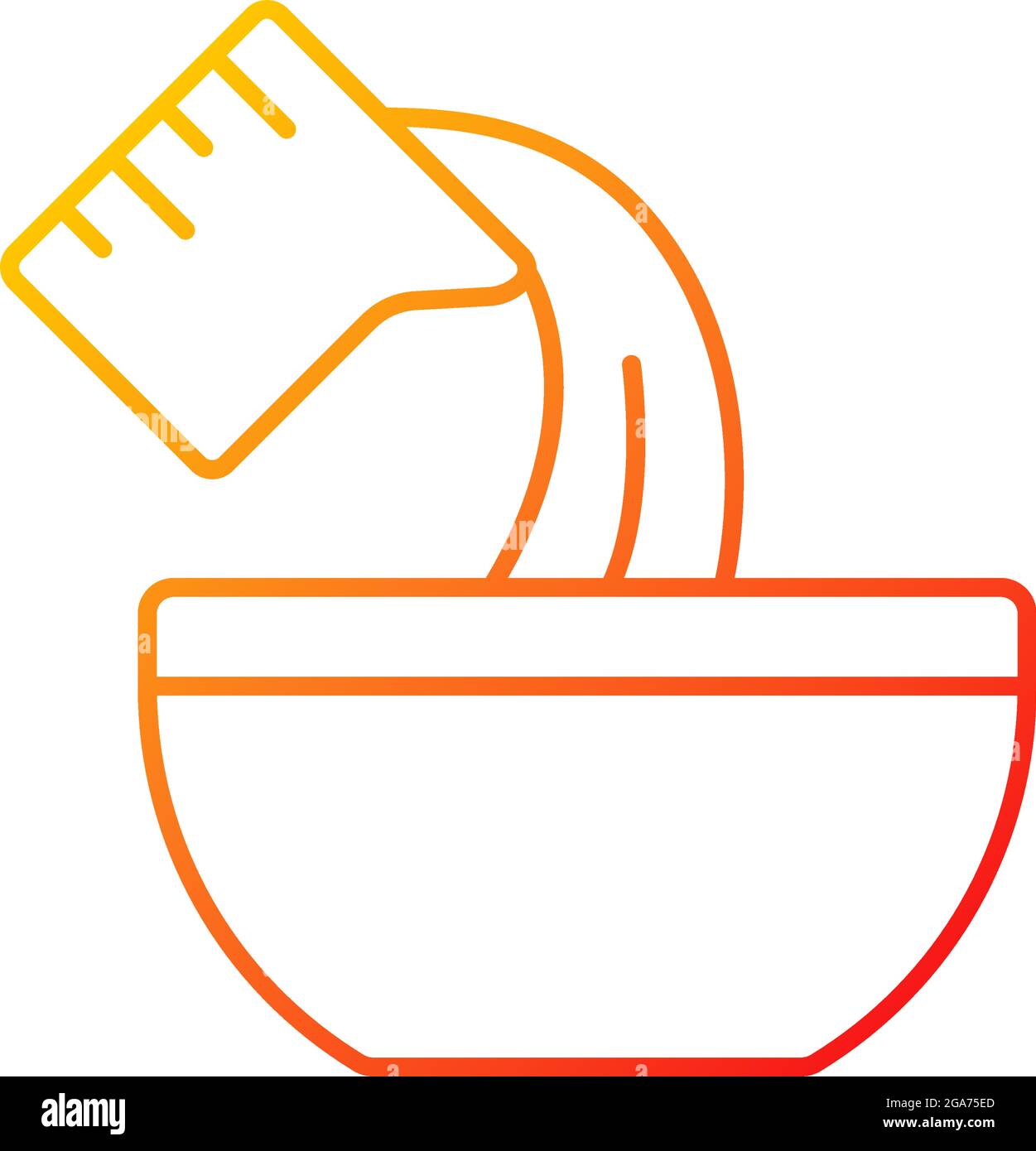 Pour cooking ingredient gradient linear vector icon Stock Vector