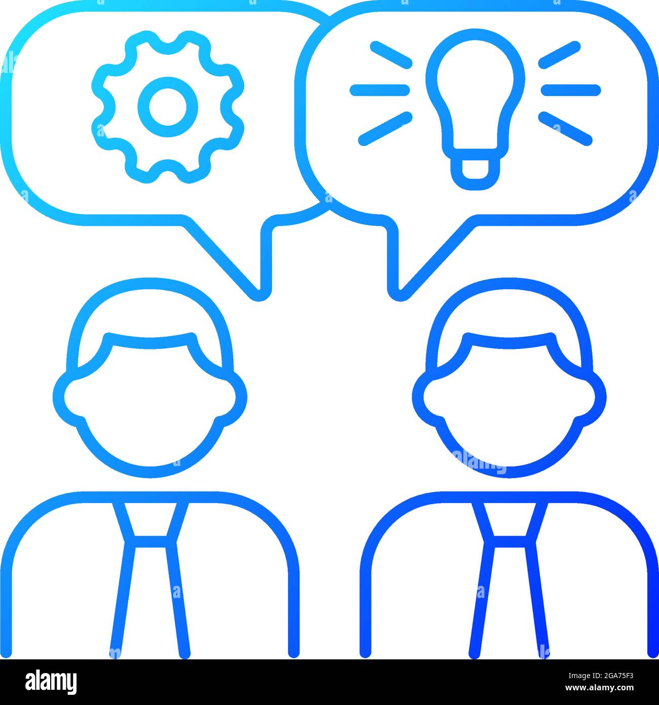 Brainstorming gradient linear vector icon Stock Vector