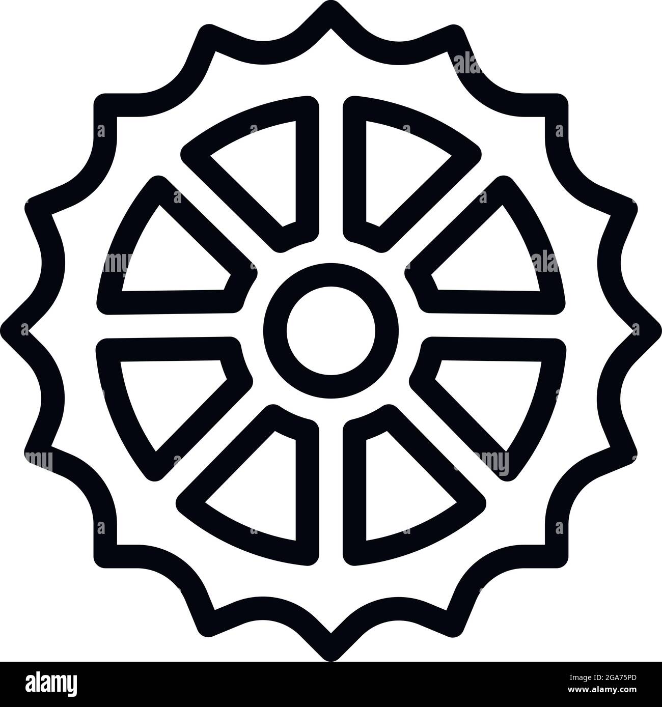 Bike gear star icon. Outline Bike gear star vector icon for web design ...