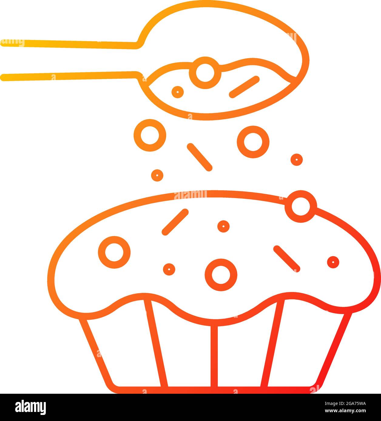 Sprinkle for baking gradient linear vector icon Stock Vector