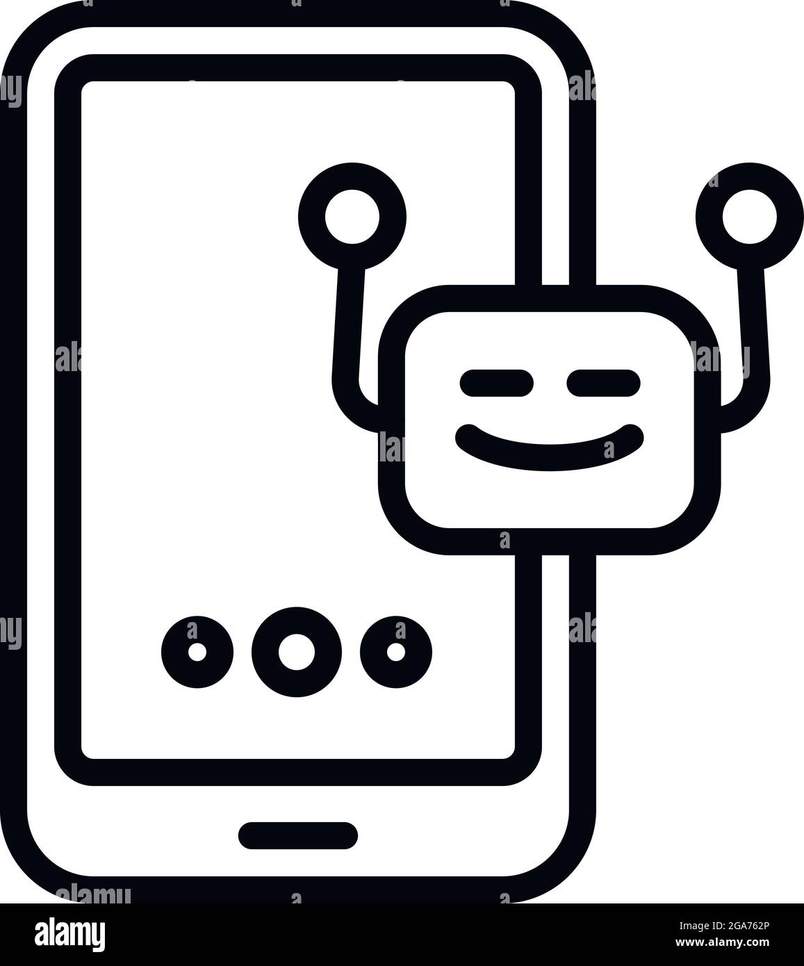 Notification chatbot icon. Outline Notification chatbot vector icon for ...