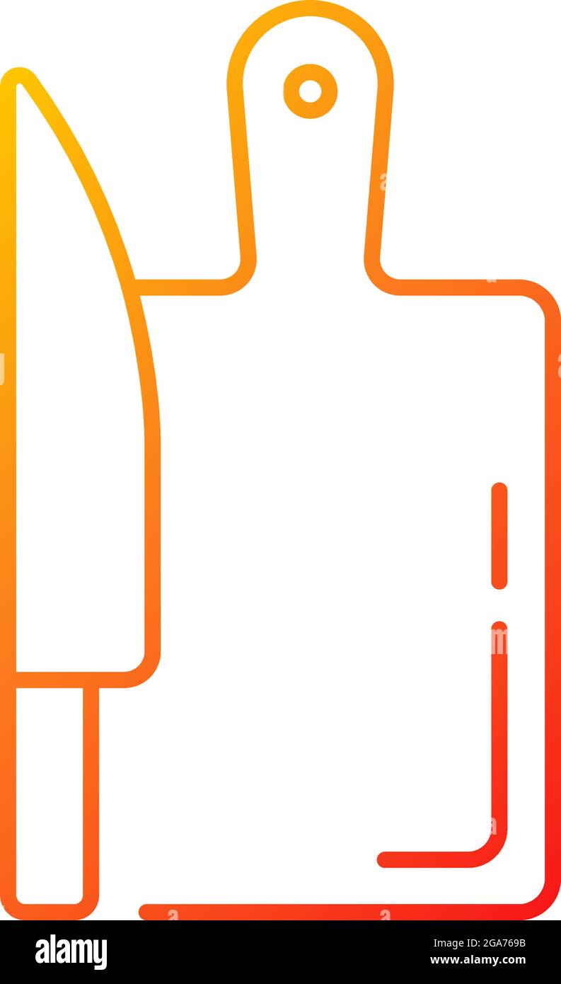Cutting board gradient linear vector icon Stock Vector