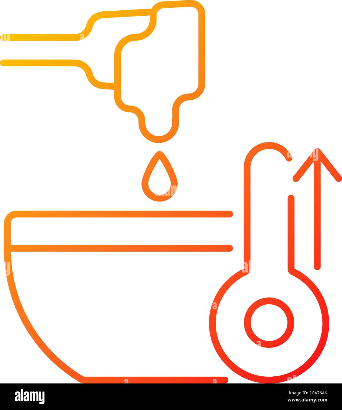 Melt cooking ingredient gradient linear vector icon Stock Vector