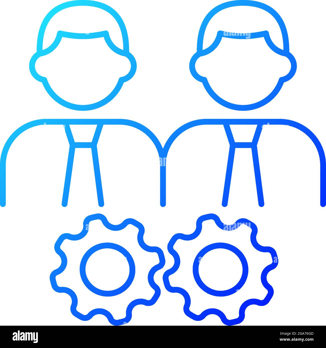 Collaboration gradient linear vector icon Stock Vector