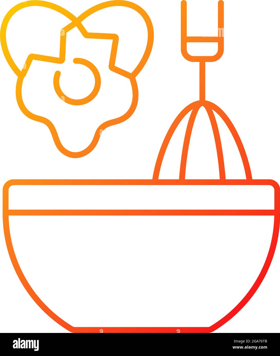 Scramble cooking ingredient gradient linear vector icon Stock Vector ...