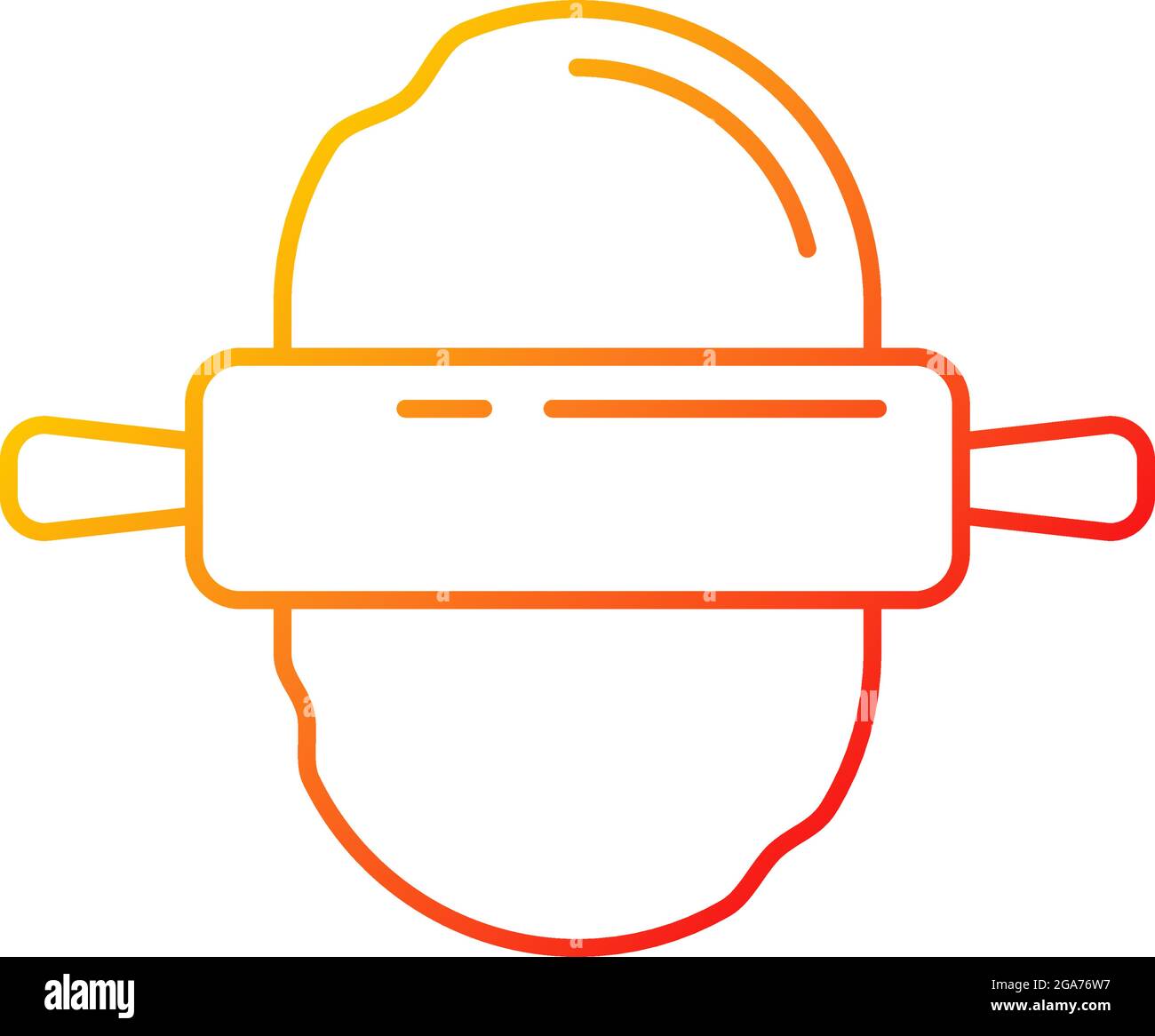 Roll out dough gradient linear vector icon Stock Vector