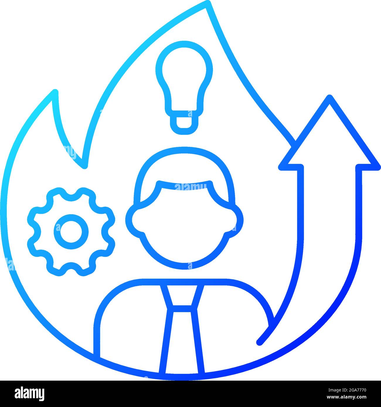 Increased motivation gradient linear vector icon Stock Vector