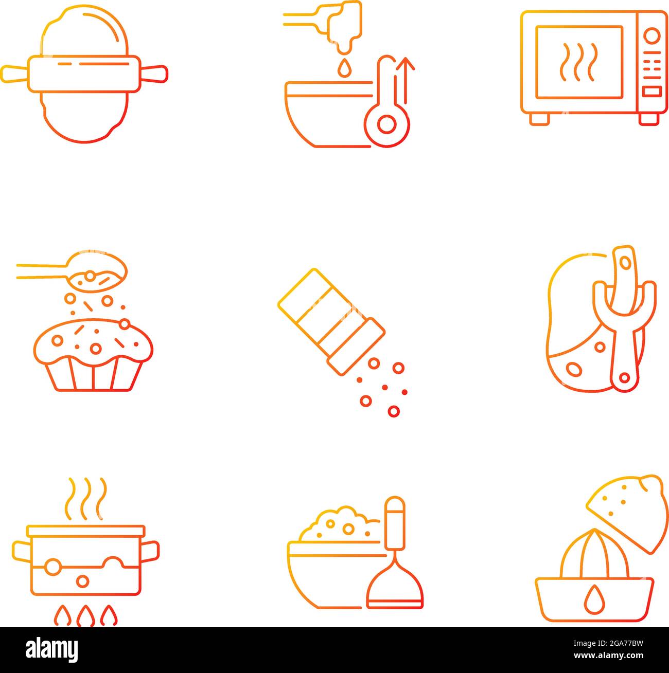 Cooking gradient linear vector icons set Stock Vector Image & Art - Alamy