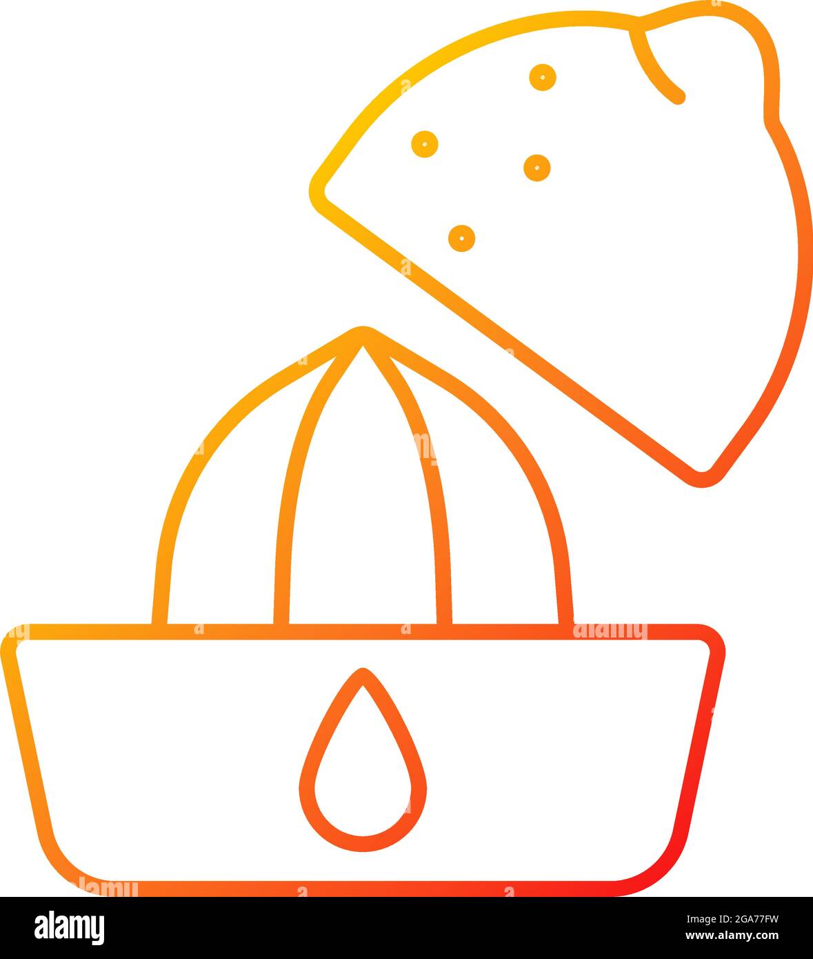 Squeeze lemon gradient linear vector icon Stock Vector