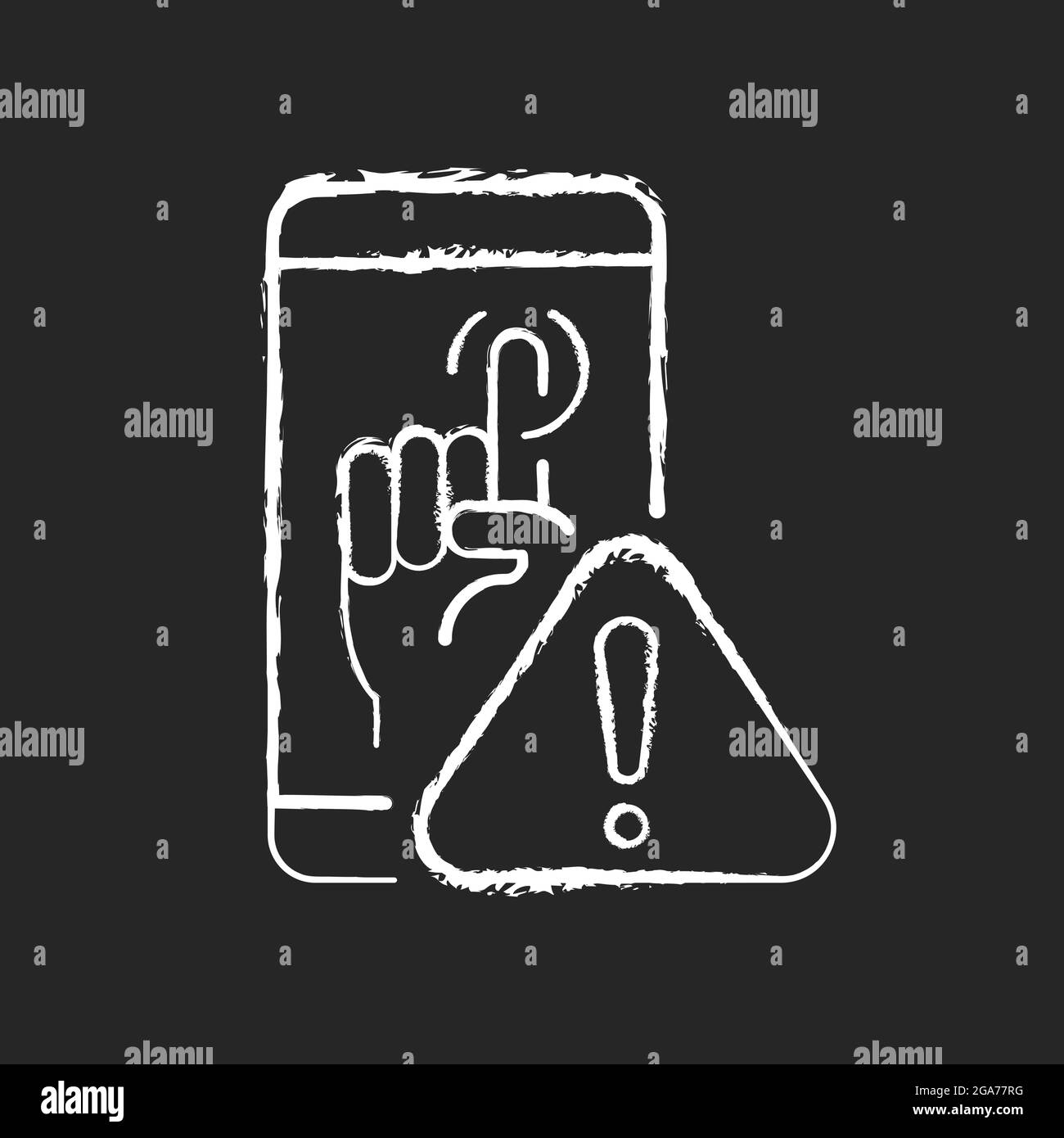 Touch display not working chalk white icon on dark background Stock Vector