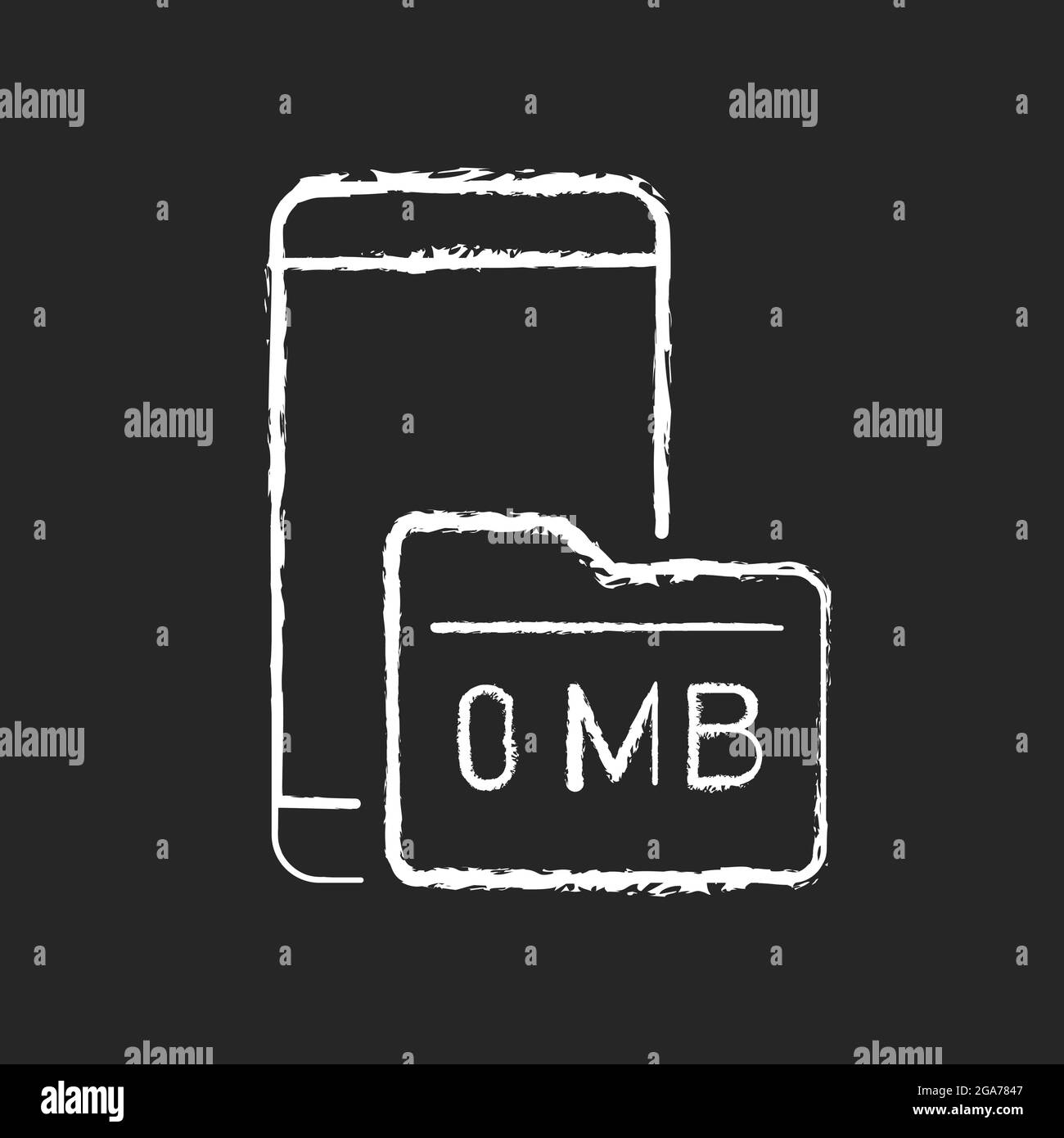 Full storage space chalk white icon on dark background Stock Vector