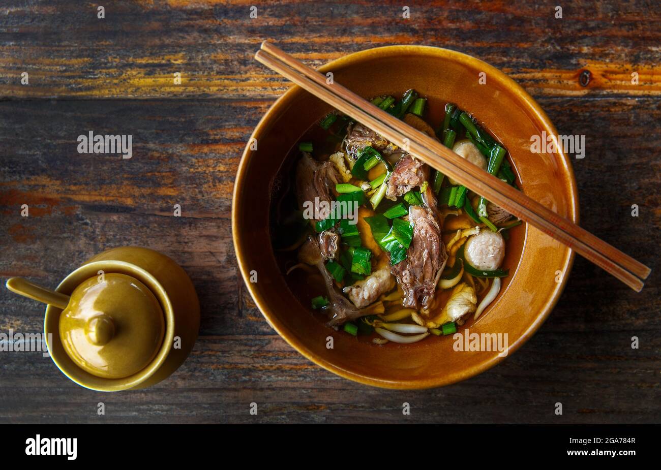 Chinese clear soup in traditional ceramic bowl Stock Photo Alamy