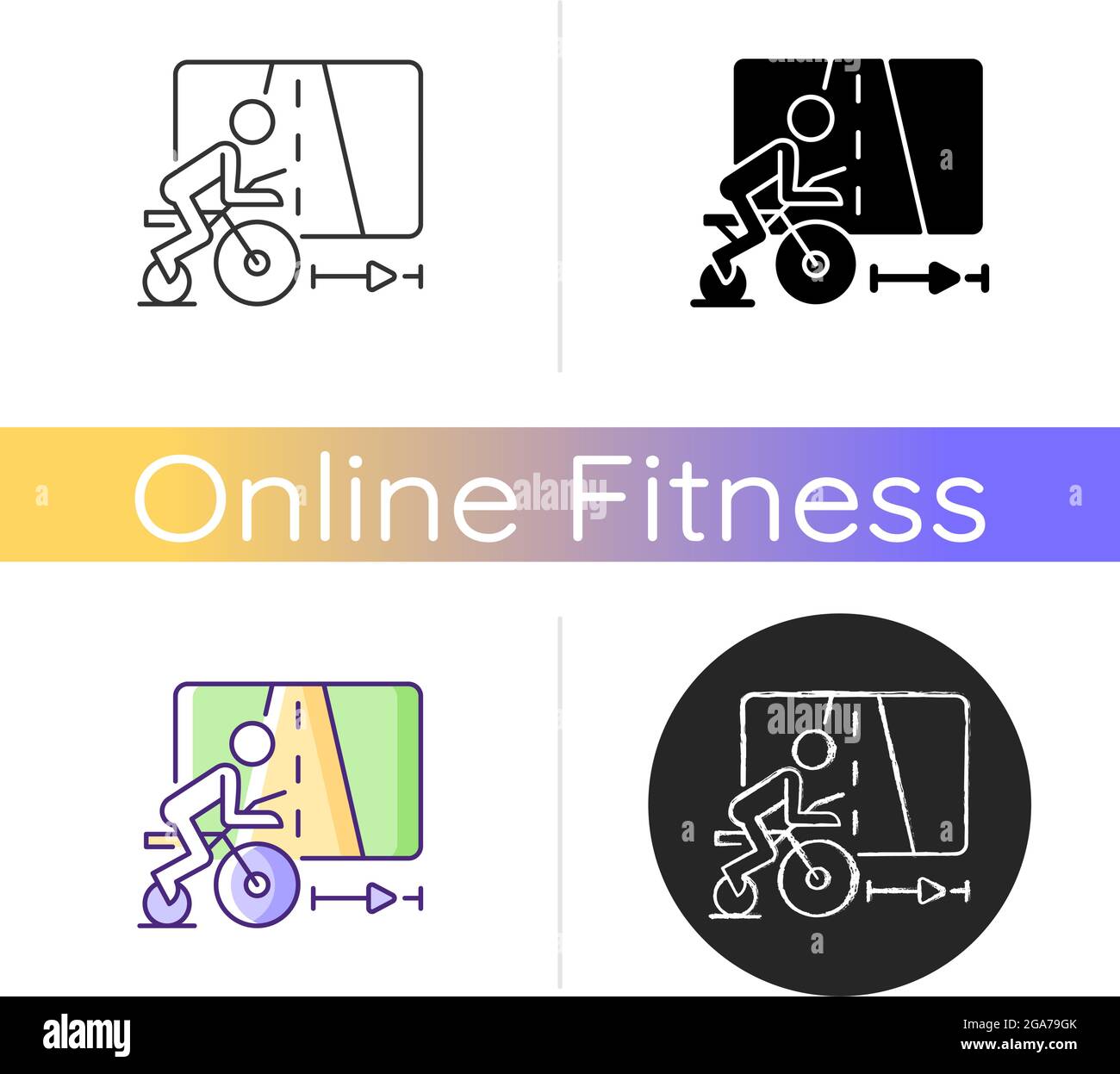 Virtual cycling app icon Stock Vector Image Art Alamy
