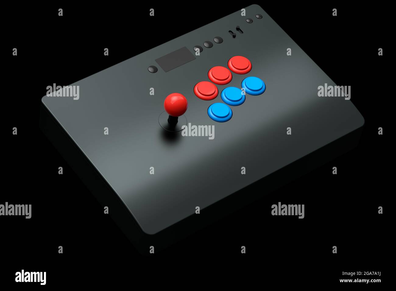 Vintage arcade stick with joystick and tournamentgrade buttons on