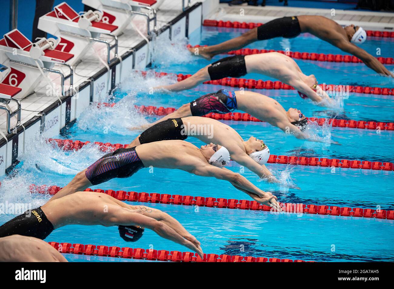 Olympic Swimmers Backstroke