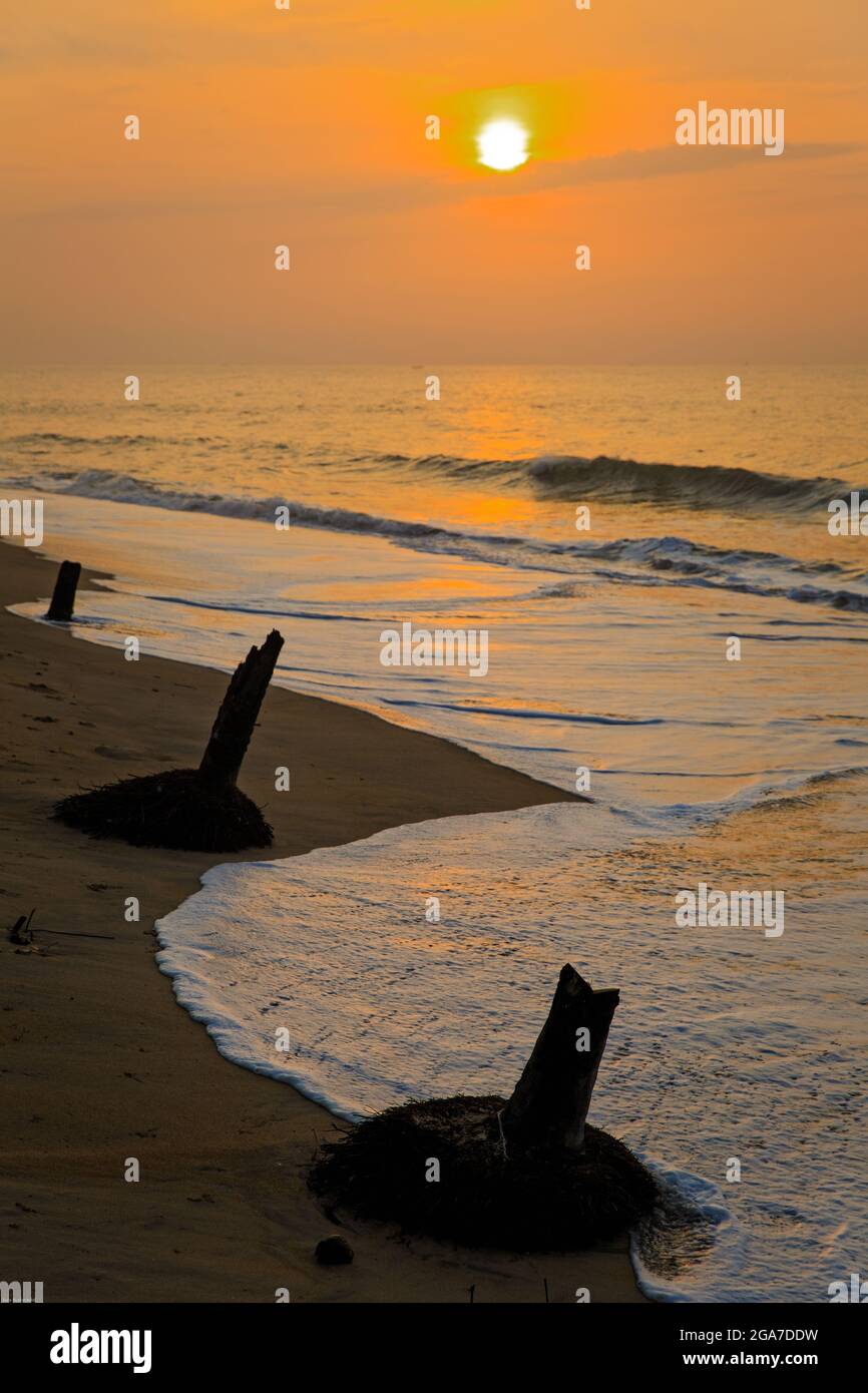 Beach in Cape Coast, Ghana. In the morning Stock Photo