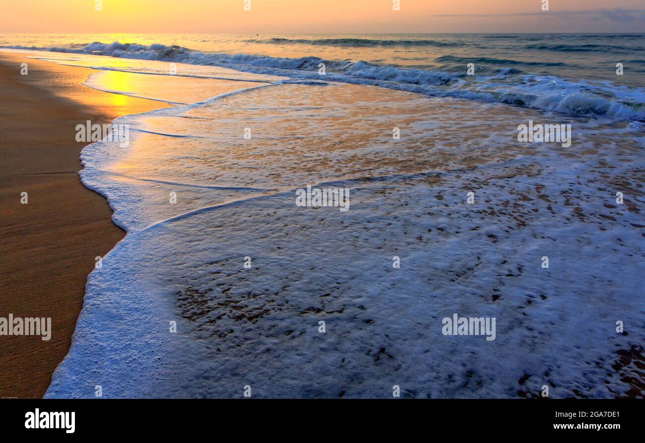 Beach in Cape Coast, Ghana. In the morning Stock Photo