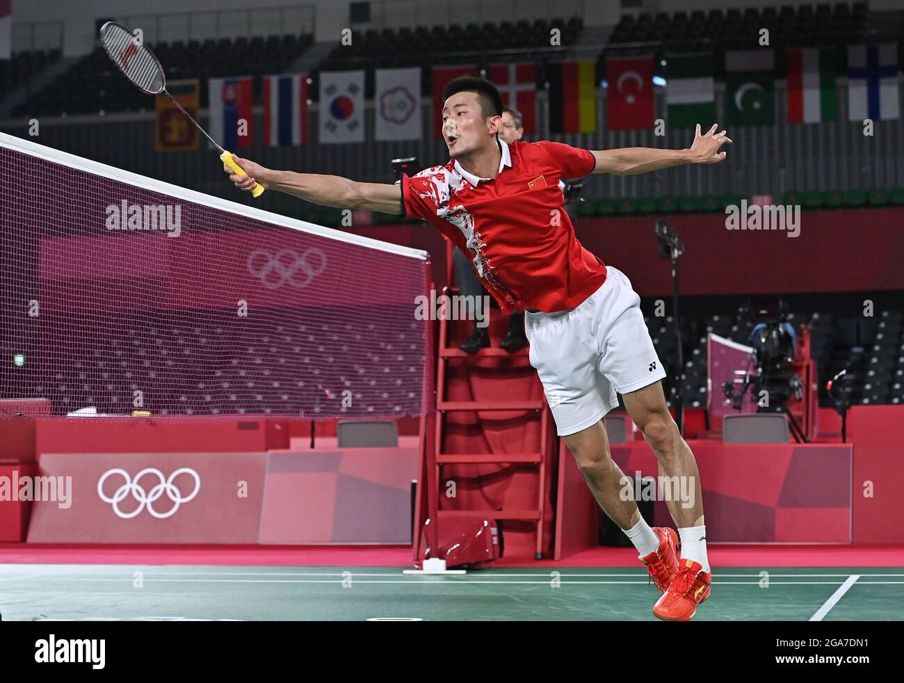 Tokyo Japan 29th July 2021 China S Chen Long Competes During The Badminton Men S Singles Round Of 16 Match Against Malaysia S Lee Zii Jia At Tokyo 2020 Olympic Games In Tokyo Japan July