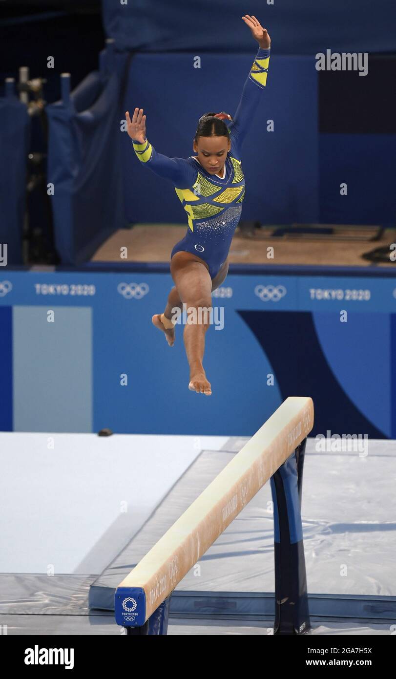 Tokyo, Japan. 29th July, 2021. Rebeca Andrade of Brazil performs her