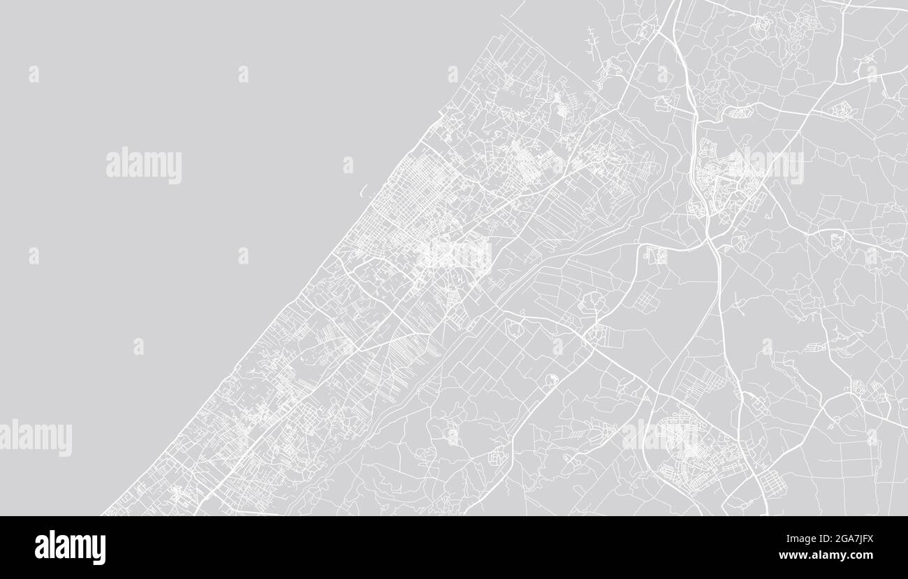 Urban vector city map of Gaza, Israel, middle east Stock Vector