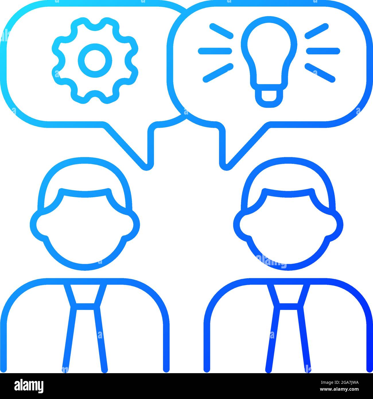 Brainstorming gradient linear vector icon Stock Vector