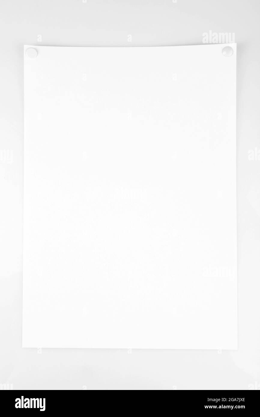 White sheet of paper on white background Stock Photo Alamy