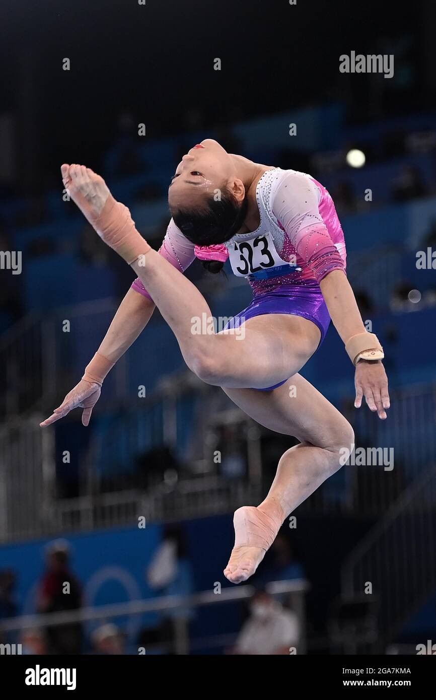 Tokyo, Japan. 29th July, 2021. Artistic Gymnastics. Womens all-around. Ariake Gymnastics Centre. 10-1. 1chome. Ariake. Koto-ku. Tokyo. Xijing Tang (CHN) during her exercise on the balance beam. Credit Garry Bowden/Sport in Pictures/Alamy live news Credit: Sport In Pictures/Alamy Live News Stock Photo