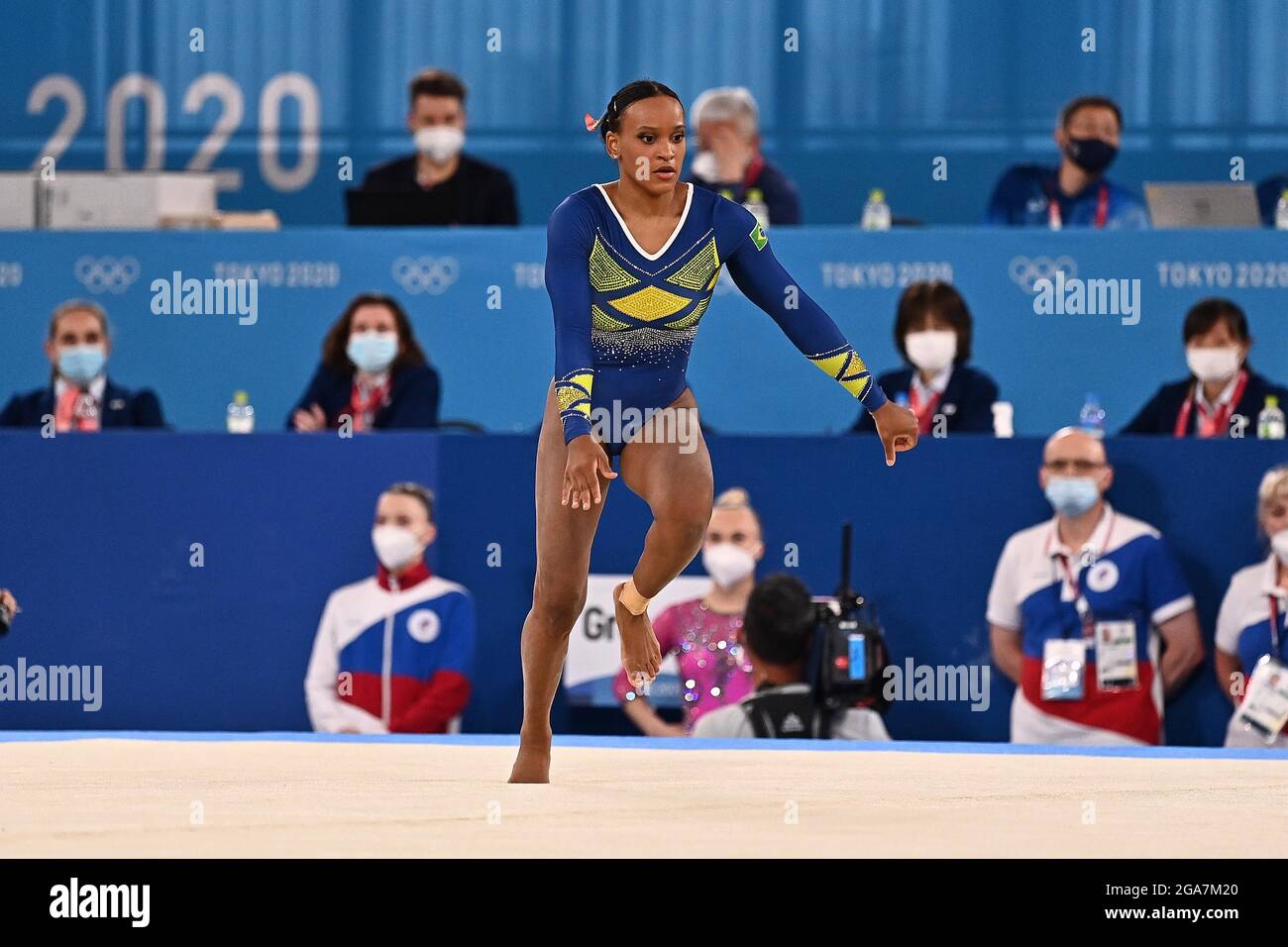 Tokyo, Japan. 29th July, 2021. Artistic Gymnastics. Womens all-around. Ariake Gymnastics Centre. 10-1. 1chome. Ariake. Koto-ku. Tokyo. Rebeca Andrade (BRA) during her floor exercise. Credit Garry Bowden/Sport in Pictures/Alamy live news Credit: Sport In Pictures/Alamy Live News Stock Photo