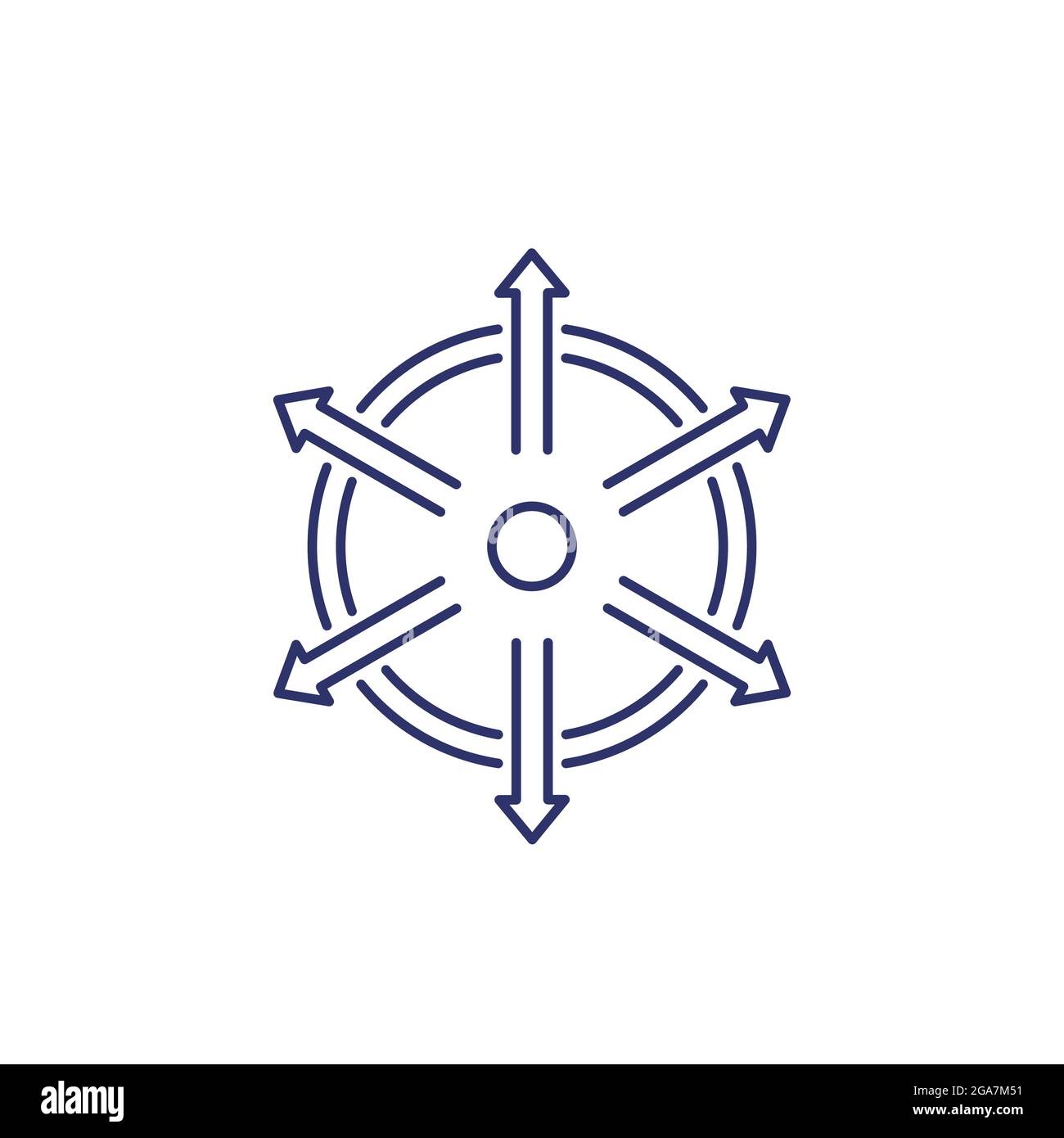 expansion line icon on white Stock Vector
