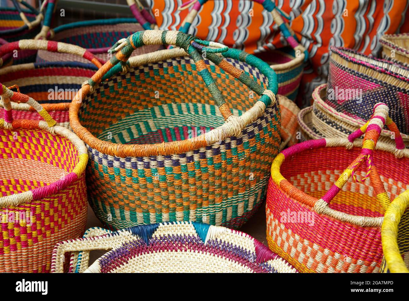 Original style Ghanaian basketry, Ghana, West Africa Stock Photo Alamy