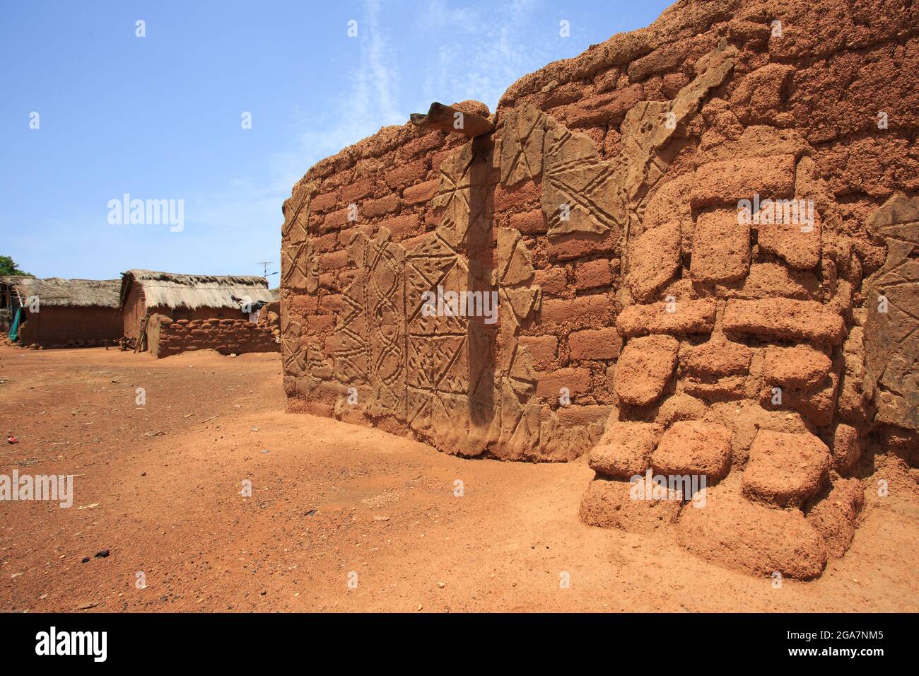 Clay house in african style, taken in Ghana, West Africa Stock Photo