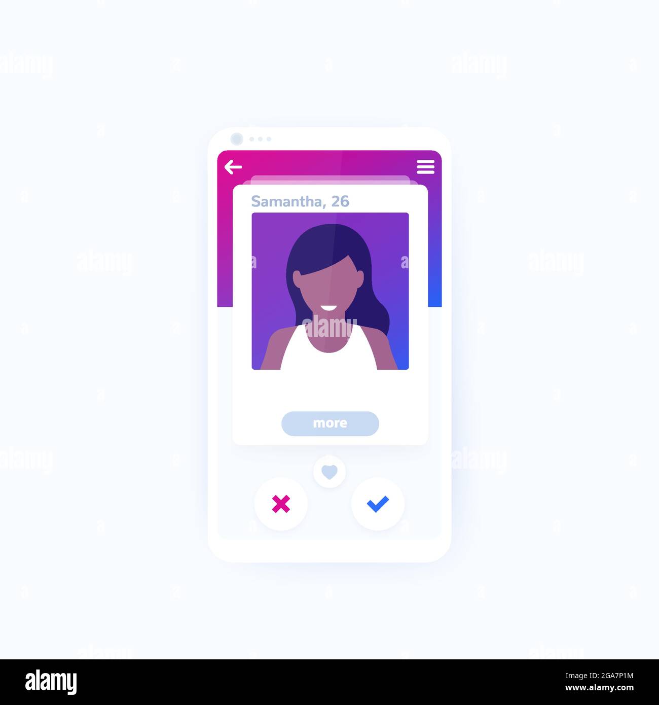 Dating mobile app design, vector Stock Vector