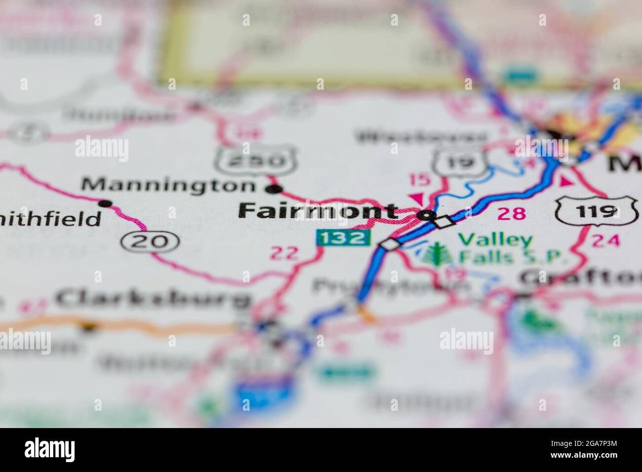 Fairmont on a map hires stock photography and images Alamy