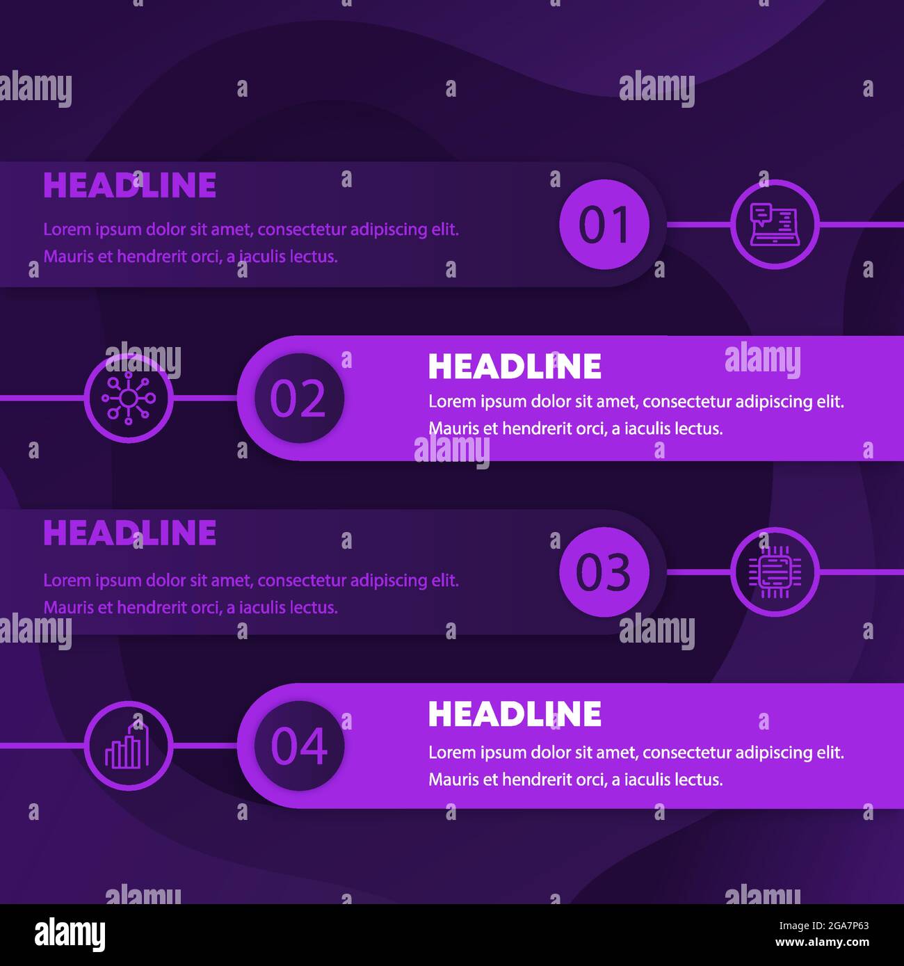 1, 2, 3, 4 steps or timeline, infographics Stock Vector