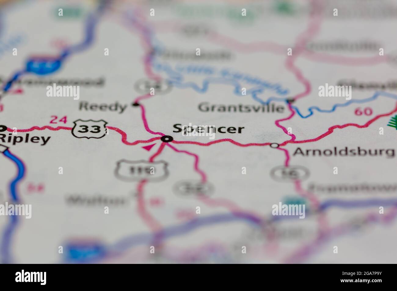 Spencer virginia on a map hires stock photography and images Alamy