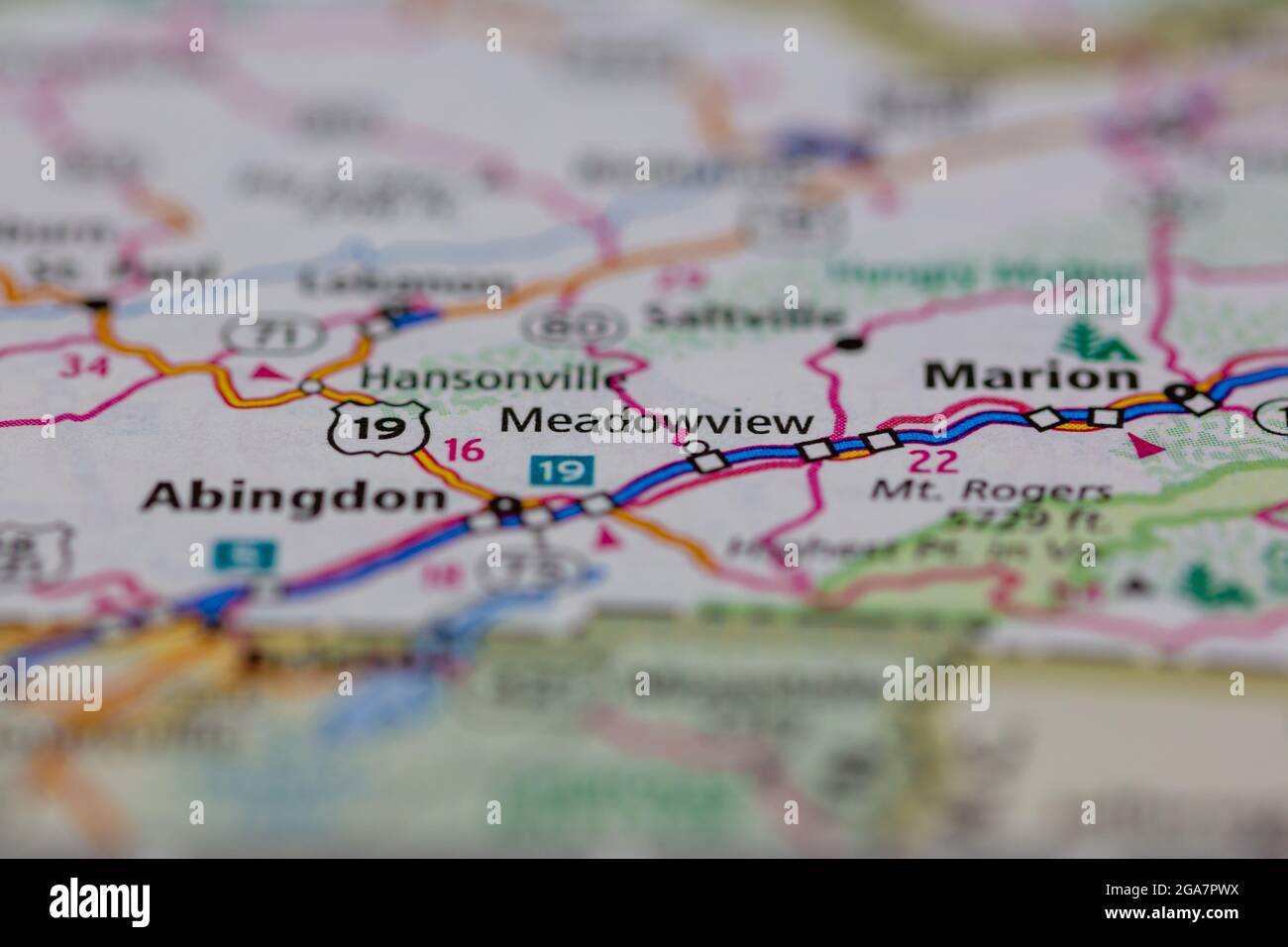 Meadowview on a map hires stock photography and images Alamy