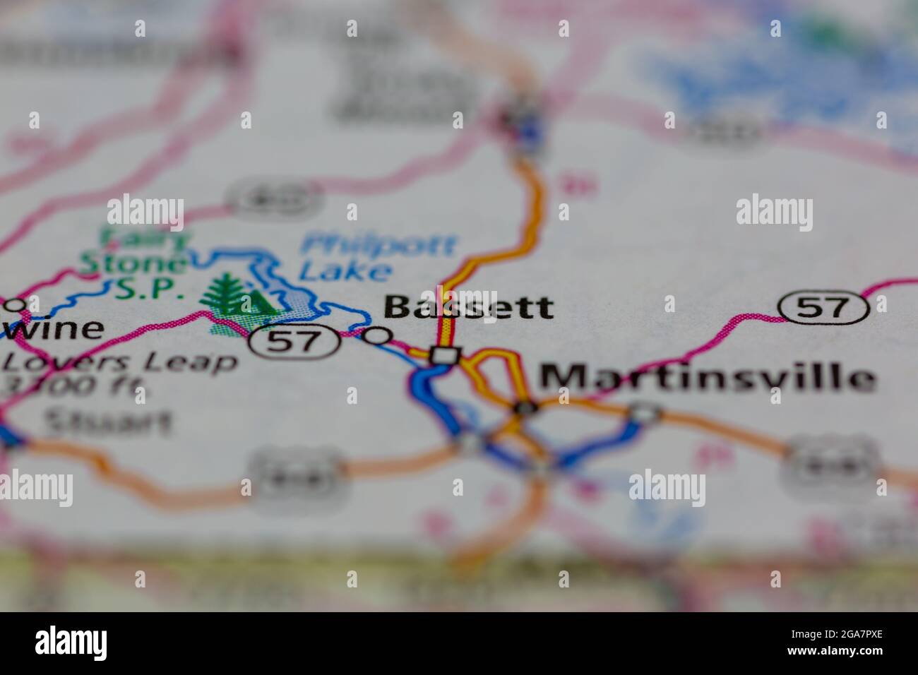 Bassett virginia on a map hires stock photography and images Alamy