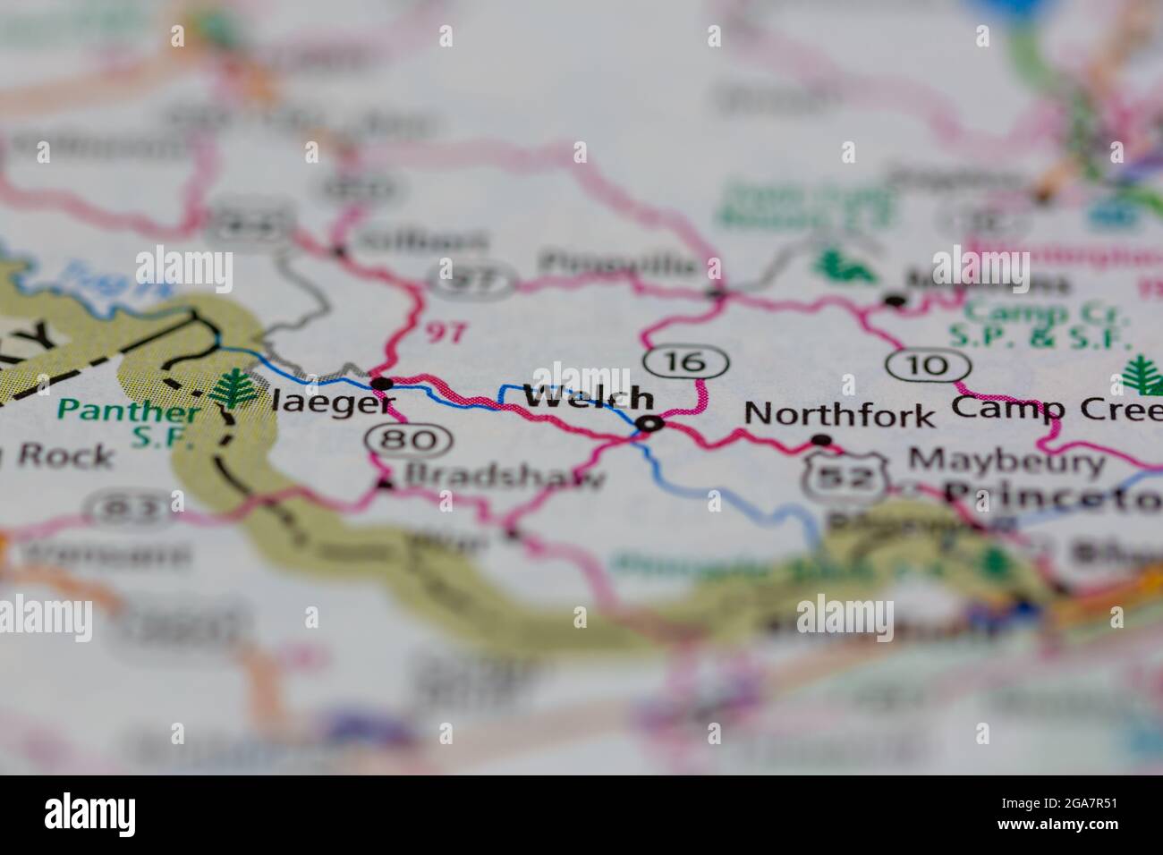 Map of welch virginia hires stock photography and images Alamy
