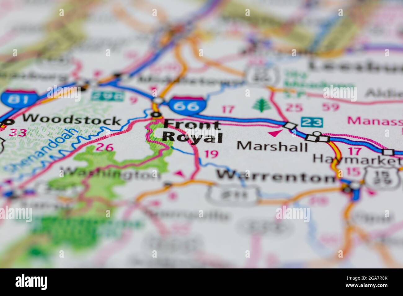 Front royal on a map hires stock photography and images Alamy
