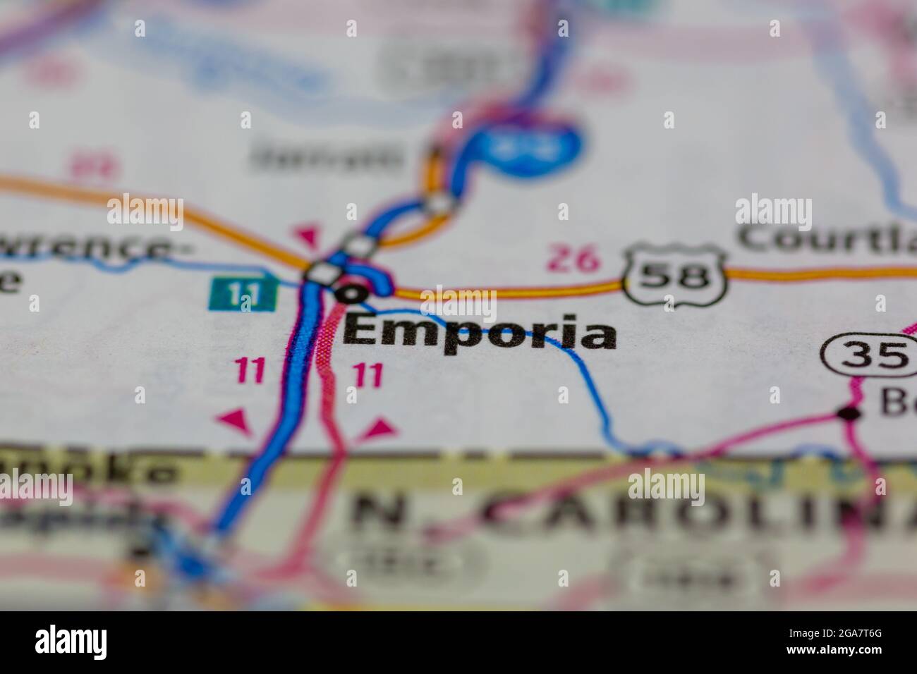 Map of Emporia Virginia Hi-Res Stock Photography