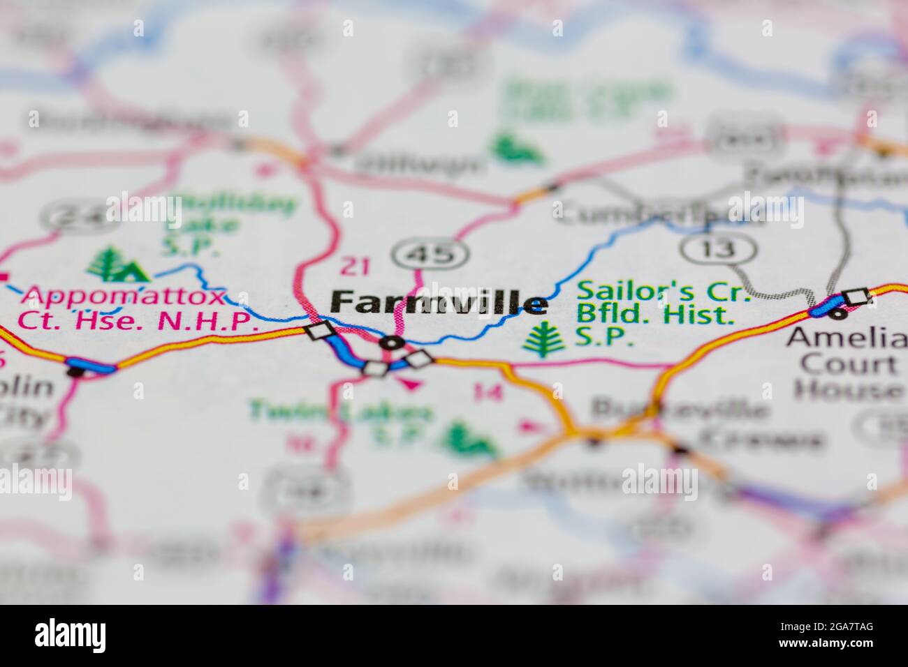 Farmville virginia map hi-res stock photography and images - Alamy