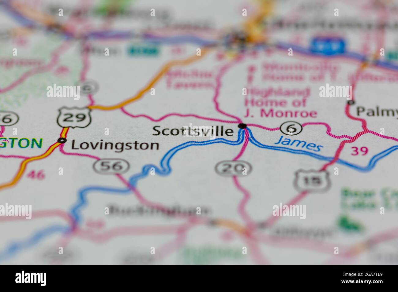 Map of scottsville virginia hires stock photography and images Alamy