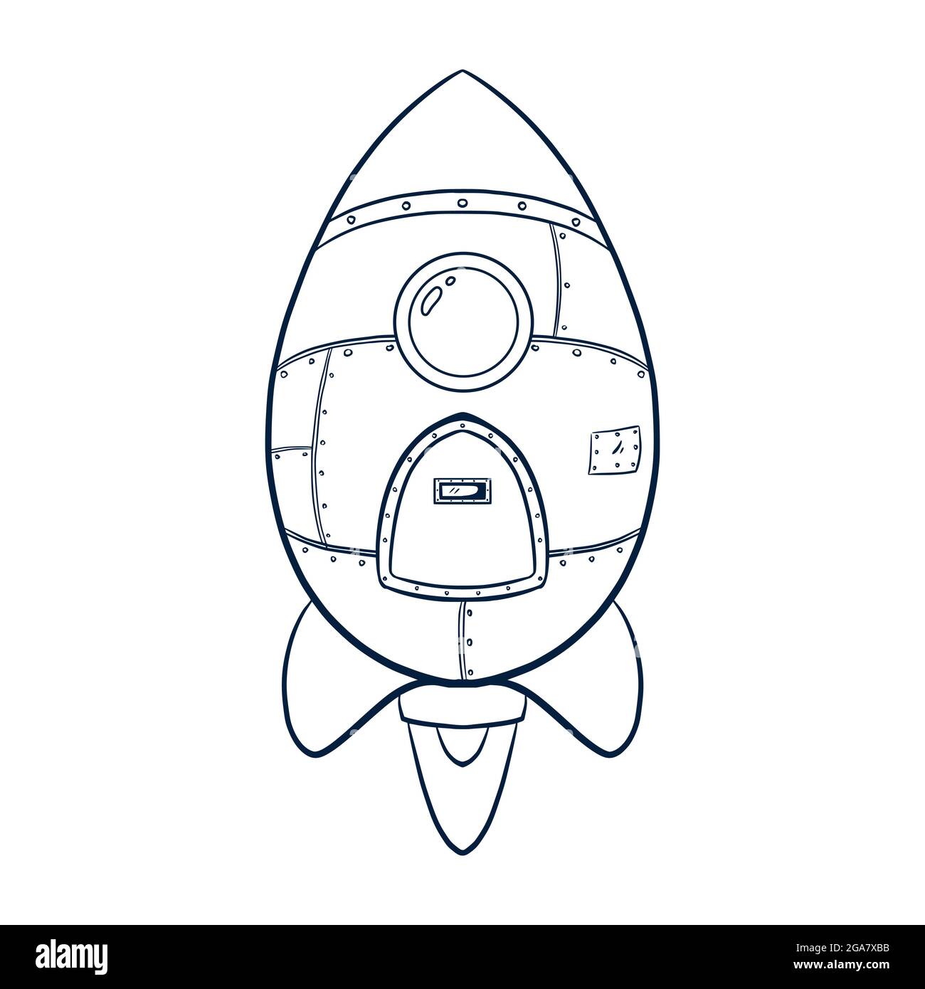 Cartoon Rocket Illustration. Hand drawn Space ship icon. Rocket launch  sketch suitable for logo, business product, web Landing Page, Banner,  Flyer, Sticker, Card Stock Vector Image & Art - Alamy