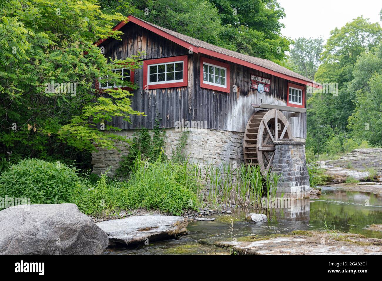 Old sawmill in Sheguiandah, Manitoulin Island, Ontario, Canada Stock Photo