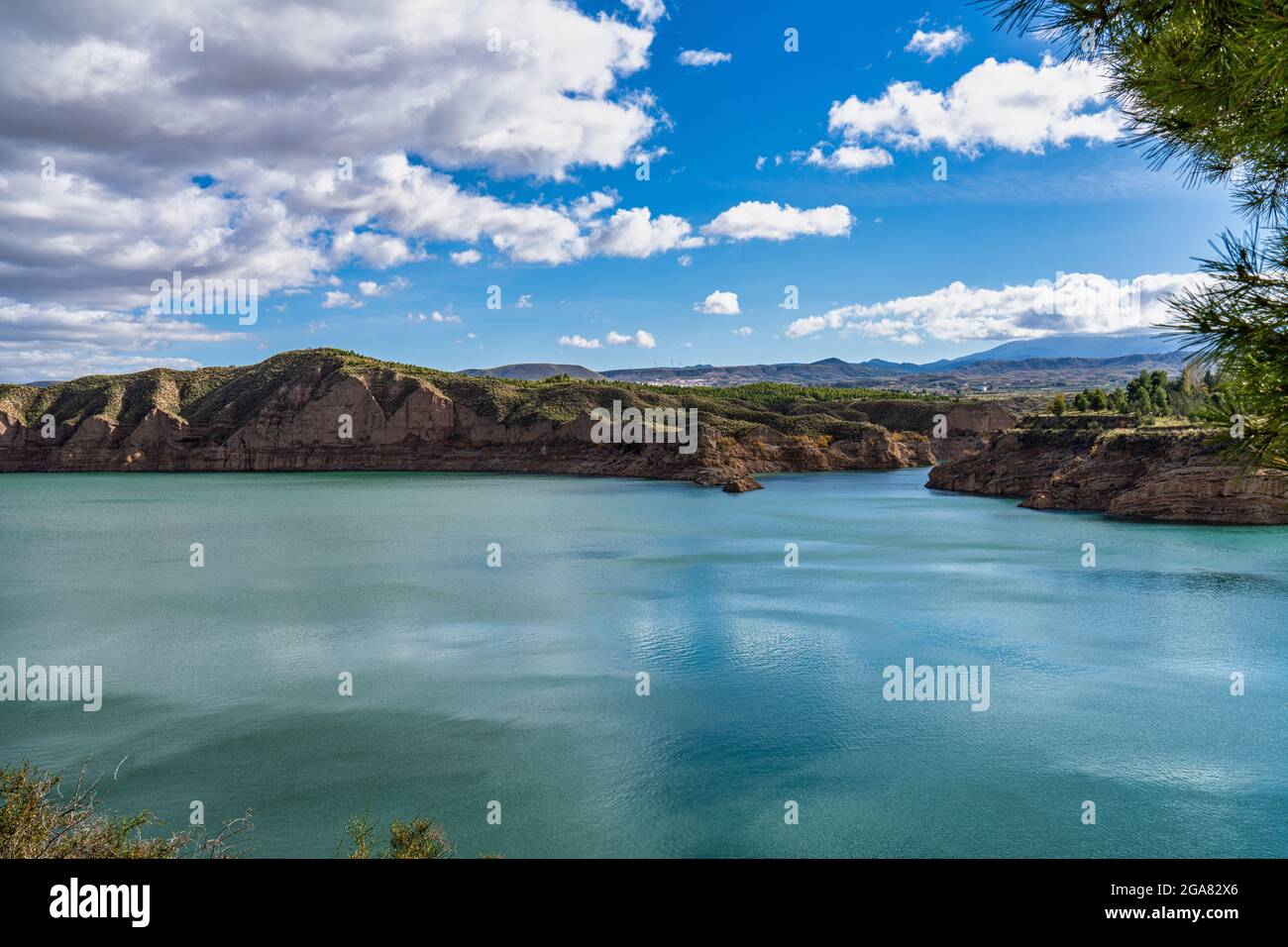 Embalse de Negratin reservoir lake in Sierra Nevada National Park, Andalusia in Spain Stock Photo