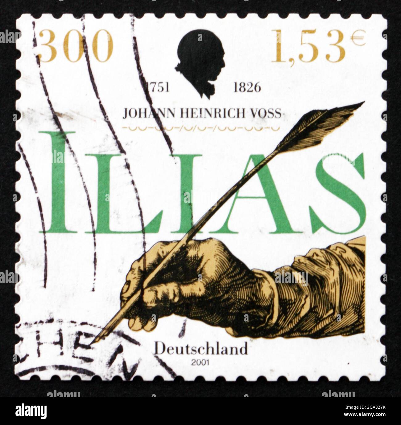 GERMANY - CIRCA 2001: a stamp printed in the Germany shows Johann Heinrich Voss, Poet and Translator of Greek Classics, circa 2001 Stock Photo