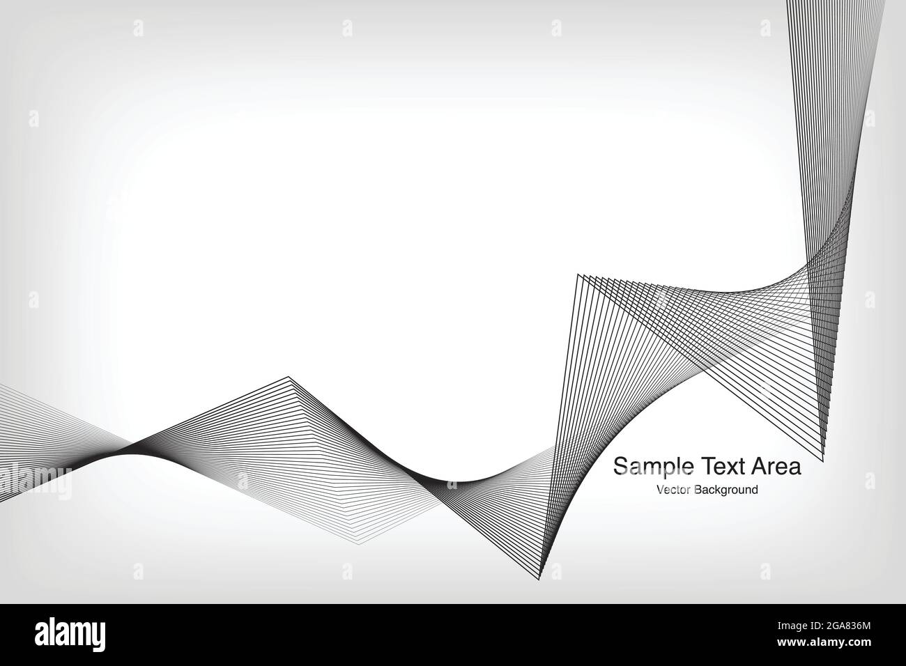 Abstract Line, On White Background With Sample Text Area. Vector